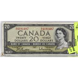 1954 CANADIAN $20 BILL