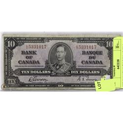 1937 CANADIAN $10 DOLLAR BILL