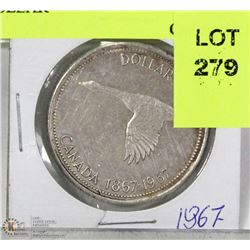 1867-1967 CANADIAN GOOSE FACE DOLLAR