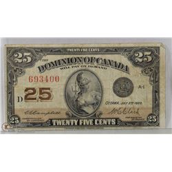 1923 CANADIAN SHINPLASTER