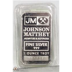 JOHNSON MATTHEY 1 TROY OUNCE 999 FINE SILVER BAR