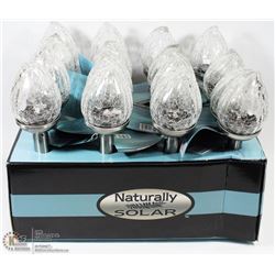 CASE OF 16PCS NATURAL SOLAR CRACKLE GLASS PATIO
