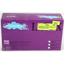 100 MEDIUM LATEX COLOURATION DISPOSABLE GLOVES