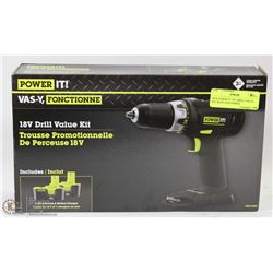 NEW POWER IT 18V DRILL VALUE KIT WITH 2 BATTERIES
