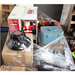 PALLET W/ MUSICAL PORCELAIN DOLLS, ASST KITCHEN