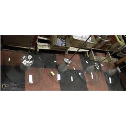 LOT OF 4 PENDANT HANGING LIGHTS W/ HEAVY GLASS