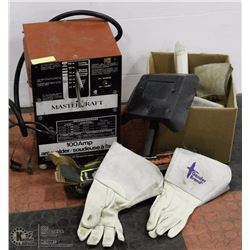 MASTERCRAFT 100 AMP ARC/STICK WELDER WITH BOX OF