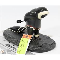 INUIT & SEAL SLATE STATUE