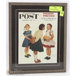 1957 NORMAN ROCKWELL SATURDAY EVENING POST FRAMED