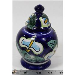 MEXICAN TALAVERA CASTILLO JAR WITH LID