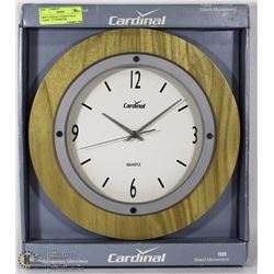 NEW CARDINAL QUARTZ WALL CLOCK - 13" DIAMETER