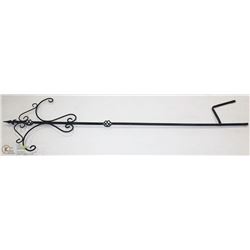 LARGE BLACK WROUGHT IRON PLANT STAKE - HOLDS