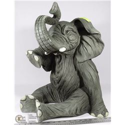 LARGE PORCELAIN CRYING ELEPHANT STATUE -