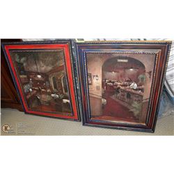 2 MEDETERRANIAN FRAMED PICTURES 28X36