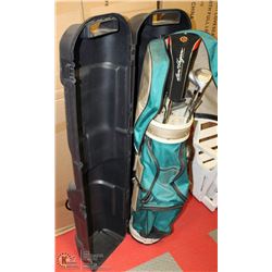 TRAVEL GOLD CARRIER W/ CLUBS AND BAG