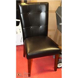 HIGH BACK BROWN LEATHER-LIKE CHAIR
