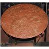 Image 1 : PINK WROUGHT IRON GLASS ROUND TABLE 28"X21"H
