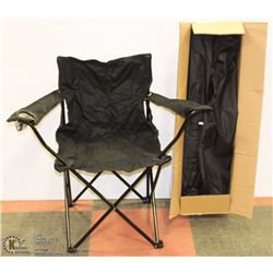 CASE OF 4 NEW FOLDING LAWNCHAIRS (BLACK)