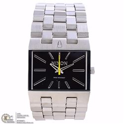 STAINLESS STEEL NIXON BLACK DIAL WATCH