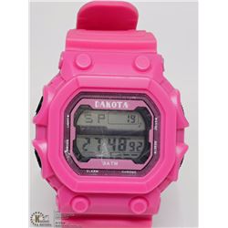 DAKOTA DIGITAL PINK SILICONE WATCH