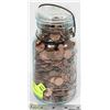 Image 1 : VINTAGE JAR WITH ESTATE PENNY COLLECTION