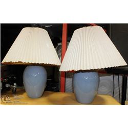 SET OF BLUE LAMPS WITH SHADES