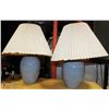 Image 1 : SET OF BLUE LAMPS WITH SHADES