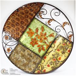 ROUND 32" METAL FLORAL WALL DISPLAY