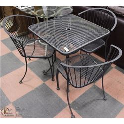 STEEL PATIO TABLE WITH 3 CHAIRS