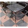 Image 1 : STEEL PATIO TABLE WITH 3 CHAIRS