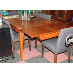 SOLID WOOD TABLE & 6 CHAIRS WITH 2 PULLOUT