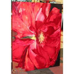 RED FLOWER ON CANVAS PICTURE