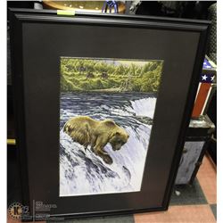 FRAMED BEAR PICTURE 32X46