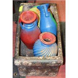 BOX OF ASSORTED MEXICAN POTTERY