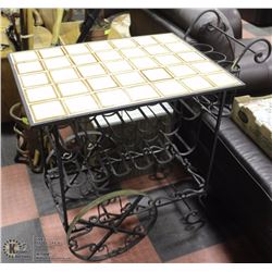 MEXICAN SERVING CART WROUGHT IRON WITH TILE