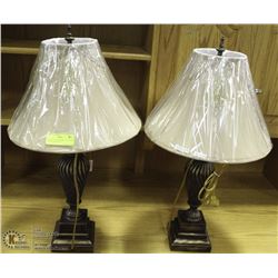 MATCHING SHOWHOME GOLD TONE TABLE LAMPS WITH