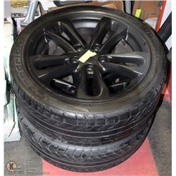 LOT OF 2 BF GOODRICH TIRES ON 5 SPOKE MAT BLACK