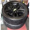 Image 1 : LOT OF 2 BF GOODRICH TIRES ON 5 SPOKE MAT BLACK