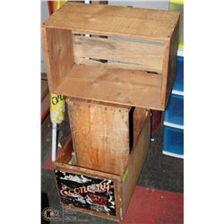 LOT OF 3 ANTIQUE APPLE BOXES