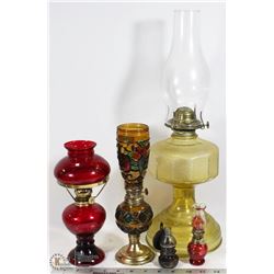 LOT OF VINTAGE KEROSENE LAMPS