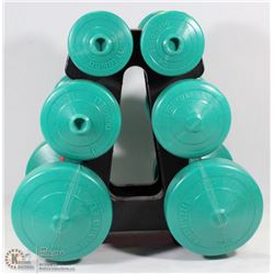 6 PIECE GYM WEIGHT SET WITH STAND