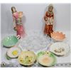 Image 1 : FLAT OF FIGURINES, DEVILED EGG PLATTER, AND MORE