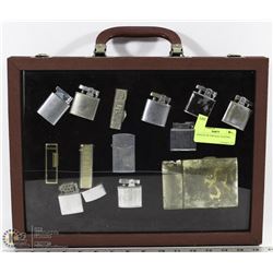 DISPLAY OF VINTAGE LIGHTERS