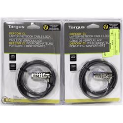 PAIR OF TARGUS LAPTOP CABLE LOCKS