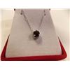 Image 3 : NECKLACE - 1.0CT ROUND FACETED SMOKEY TOPAZ & ROUND FACETED DIAMOND IN STERLING SILVER SETTING - RET