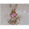 Image 1 : PENDANT - CUBIC ZIRCONIA IN 14K YELLOW GOLD FLOWERED DESIGNED SETTING - RETAIL ESTIMATE $500