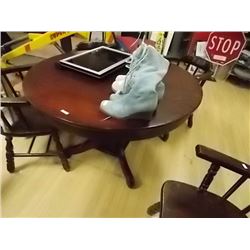 ROUND MAHOGANY  WOOD DINING TABLE - 46" DIAMETER