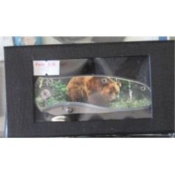 NEW FOLDING KNIFE WITH BEAR IMAGE