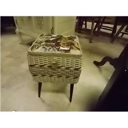 RETRO SEWING BASKET ON LEGS