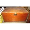 Image 1 : WOOD STORAGE CHEST WITH HINGED LID